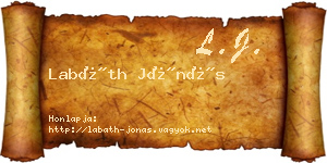 Labáth Jónás névjegykártya